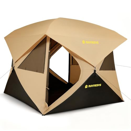 Camping Tent, 4 Person Tent for Camping, Setup in 60 Seconds, 4 Person Pop up Tents, Hub Tents, Water-Resistant, Windproof, Instant Cabin Tents with Rainfly & Carry Bag for Outdoor Camping | Amazon (US)
