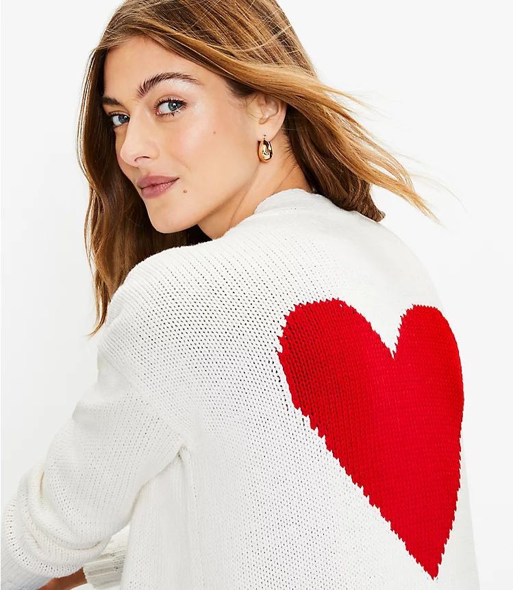 Heart Back Open Cardigan | LOFT