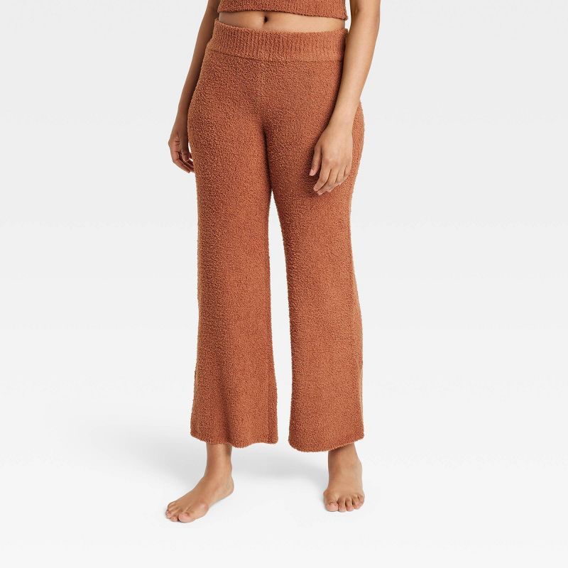 Women's Cozy Yarn Wide Leg Pants - Stars Above™ Brown S | Target