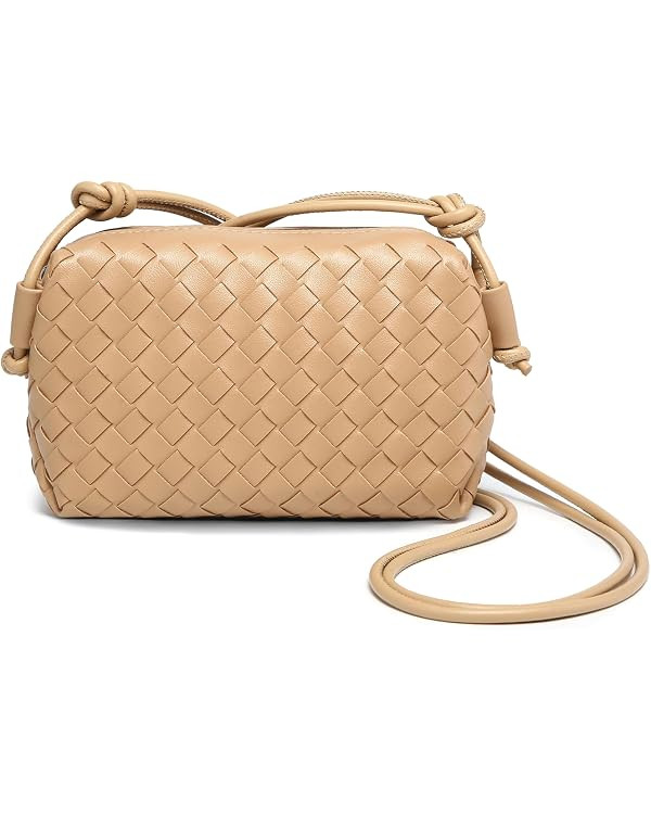 Woven Leather Crossbody Bag,Small Handbag Purse,Mini Crossbody Camera Bag, Light weight,7.4 x 2.7... | Amazon (US)