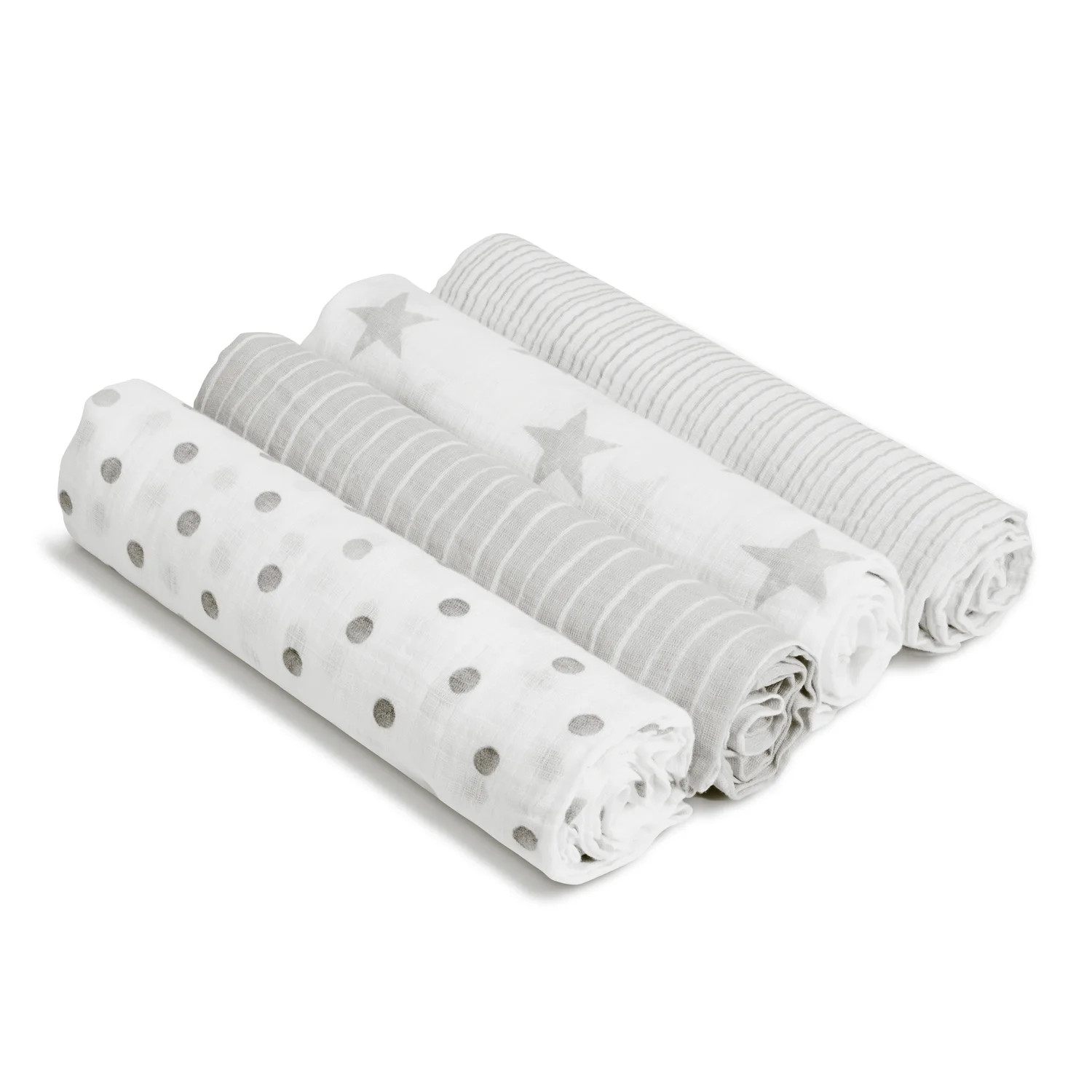 aden + anais Essentials Muslin Swaddle Blankets, 4-pack, Dusty Grey - Walmart.com | Walmart (US)