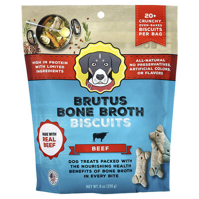 Brutus Bone Broth, Biscuits, For Dogs, Beef, 8 oz (226 g) | iHerb
