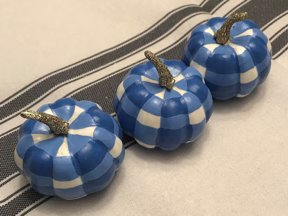 Buffalo Check Mini Pumpkins  Set of 3 | Etsy | Etsy (US)