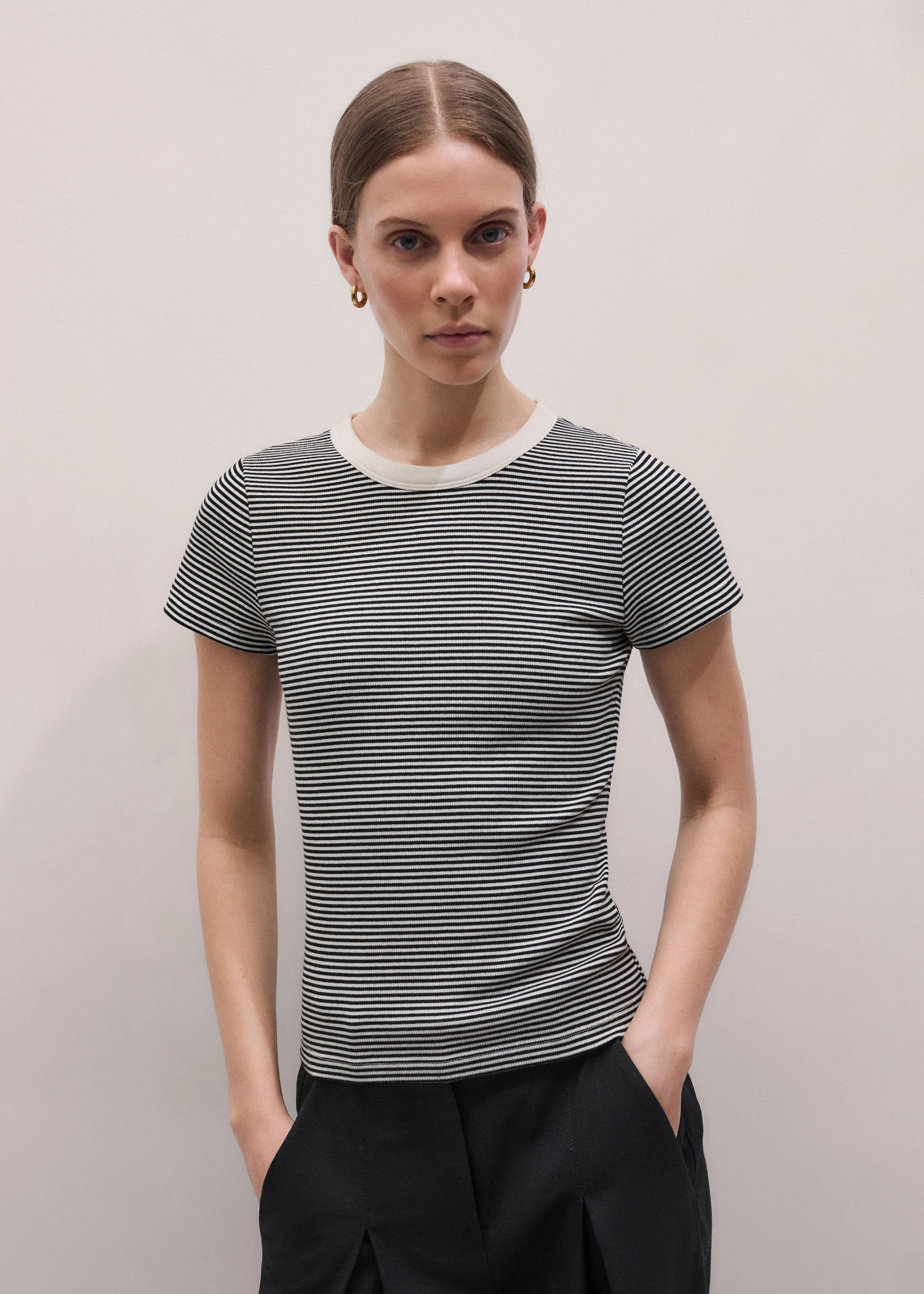 Swan Slim Tee Cotton Rib Jersey | ME+EM Global (Excluding US)