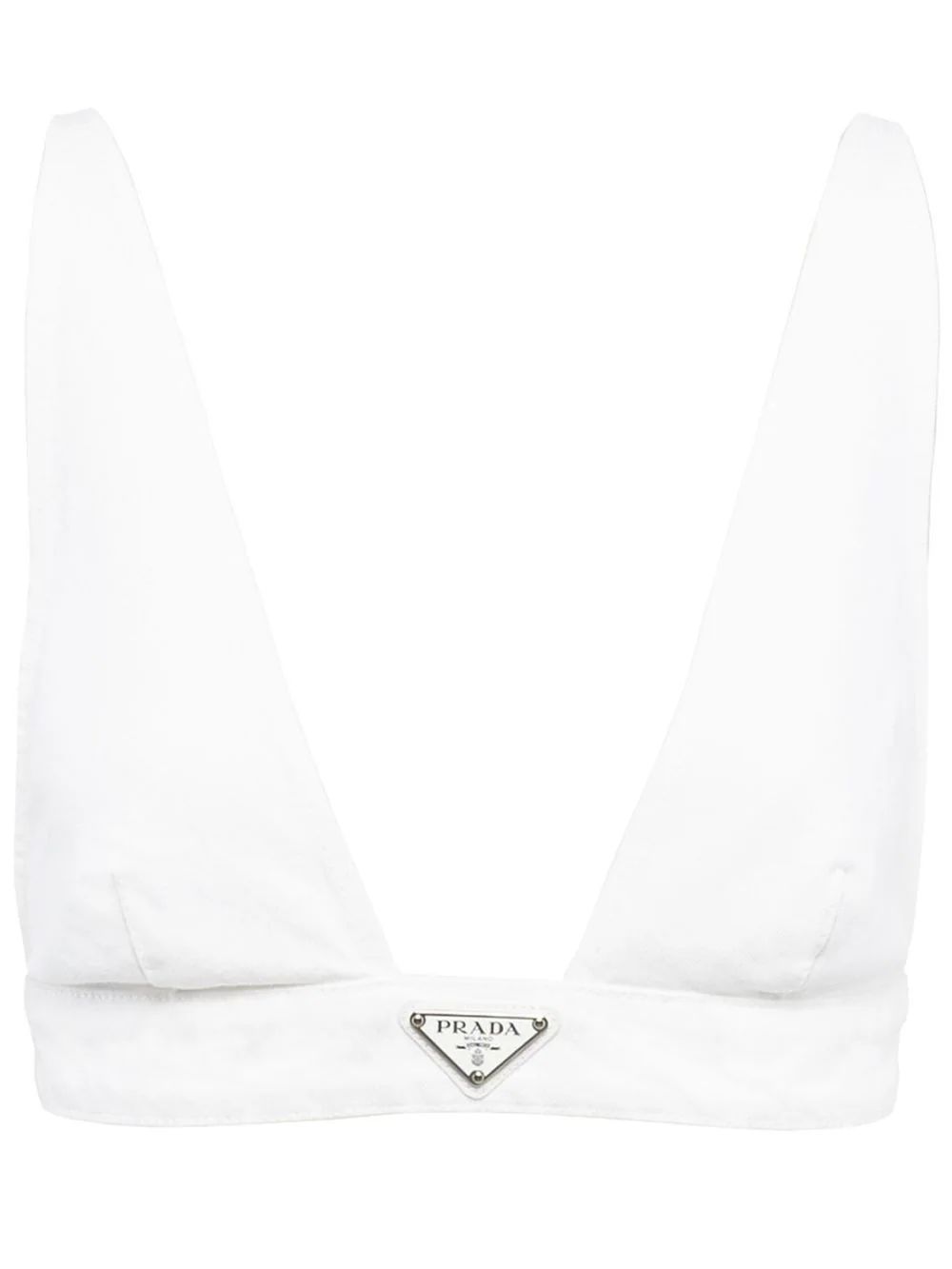 Prada Logo Denim Top - Farfetch | Farfetch Global