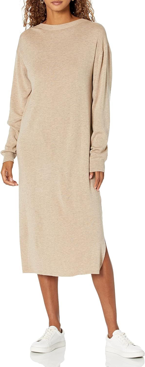 The Drop Women's Suki Rib Midi V-Back Sweater Dress | Amazon (US)