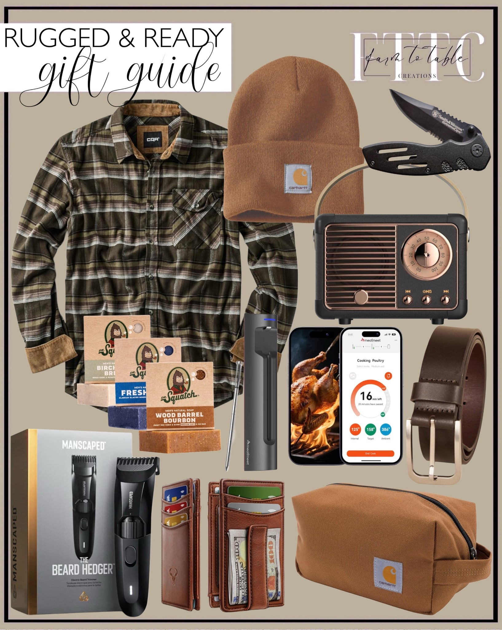 Rugged & Ready Gift Guide | Amazon Men’s Gifts

Follow @farmtotablecreations on Instagram for more home + holiday finds.

Amazon gifts he’ll actually use — rugged, practical, and perfect for the everyday guy. From Carhartt classics to grooming essentials, wallets, tools, grilling tech, and outdoorsy favorites, this guide is packed with easy, affordable ideas he’ll appreciate year-round.

#amazonhome #amazongifts #giftguideforhim #mensgifts #christmasgiftsforhim #giftideas #holidaygifts #amazonfinds #mensessentials #carhartt #holidaygiftguide #christmasgifts #holidayshopping #fortheguys #giftguideideas

#LTKGiftGuide #LTKSaleAlert #LTKMens