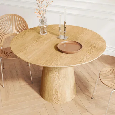 43 inch Wooden circular dining table, modern minimalist round table, MDF colored table, | Wayfair North America