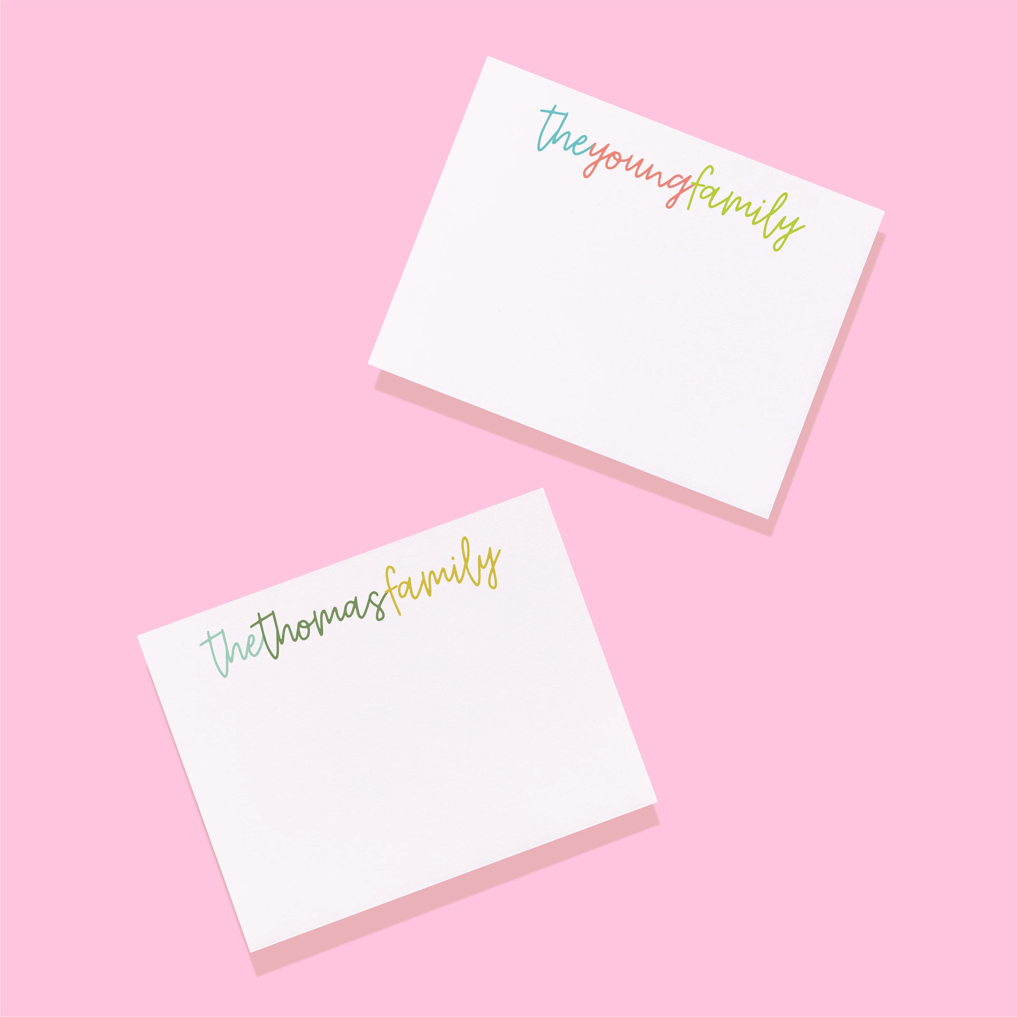 Family Connecting Script Personalized Stationery | Joy Creative Shop