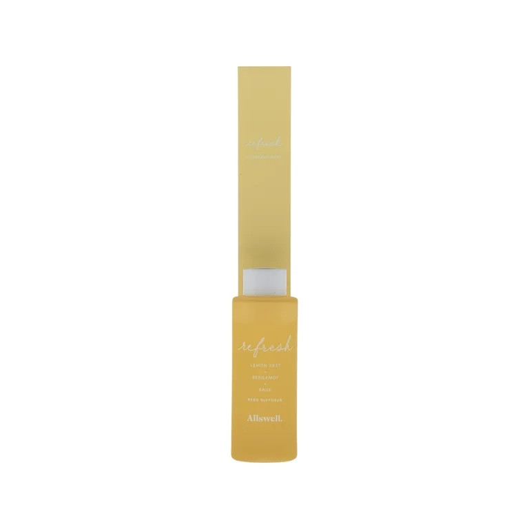 Refresh (Lemon Zest + Bergamot + Sage) | Yellow - Allswell Reed Diffuser 90 ml | Walmart (US)