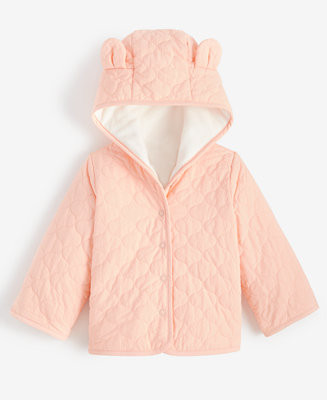 Baby Girls Hooded Quilted Fleece-Lined Jacket, Created for Macy's | Macy's