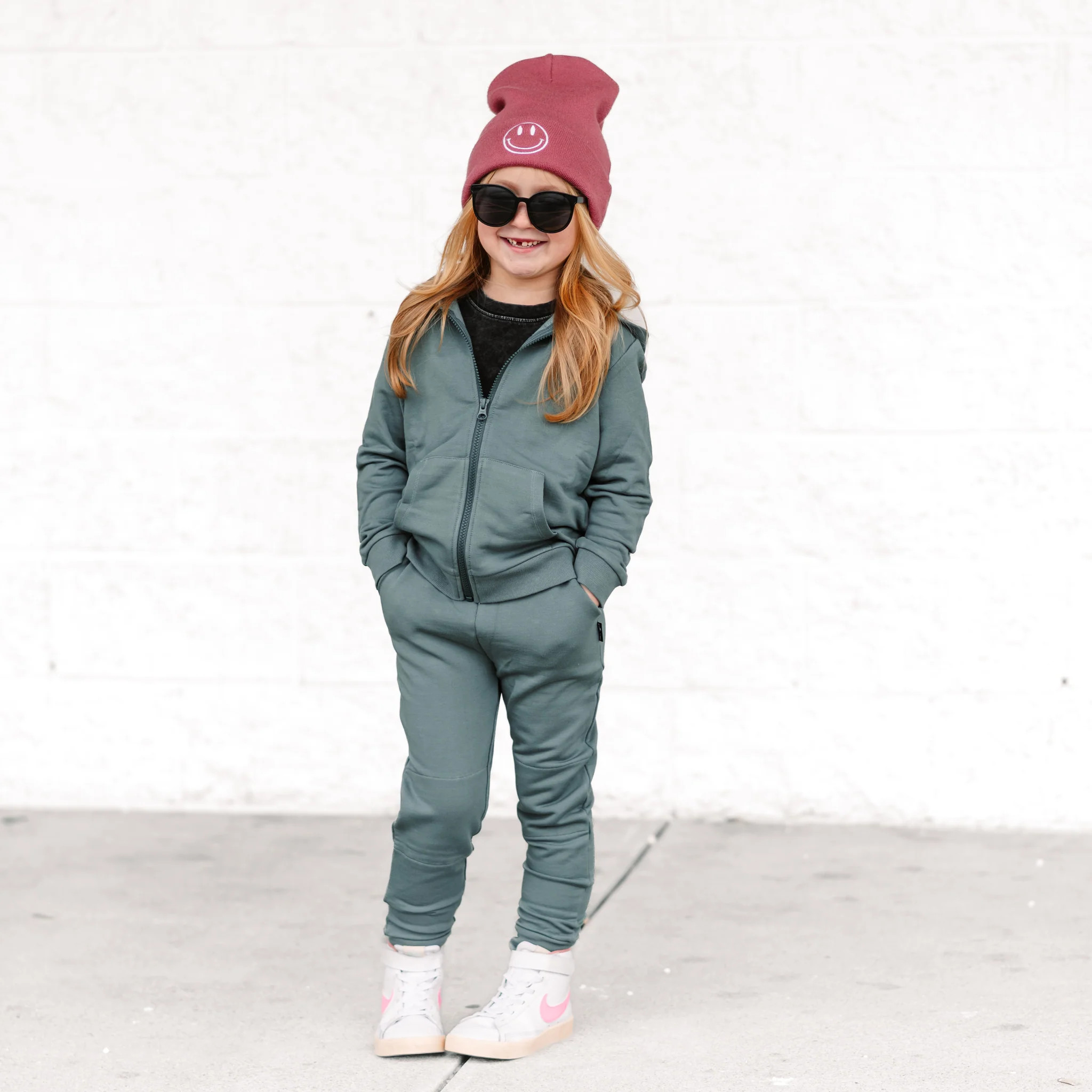 ZIP HOODIE- Slate Bamboo French Terry | millie + roo