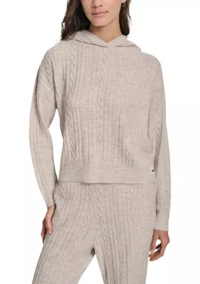 DKNY Sport Women's Cozy Cable Sweater Hoodie, XS | Belk