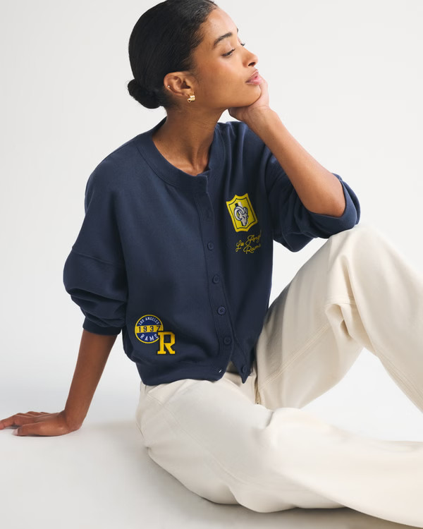 New!BestsellerNFL by AbercrombieLos Angeles Rams Sunday Shrunken Cardigan | Abercrombie & Fitch (US)