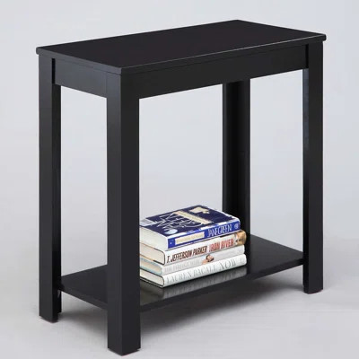 24" Tall Wooden End Table with Black finish | Wayfair North America