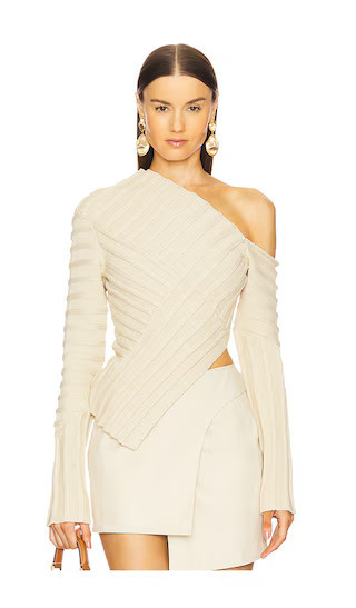 Cult Gaia Jaidan Knit Top in Beige. - size XS | Revolve Clothing (Global)