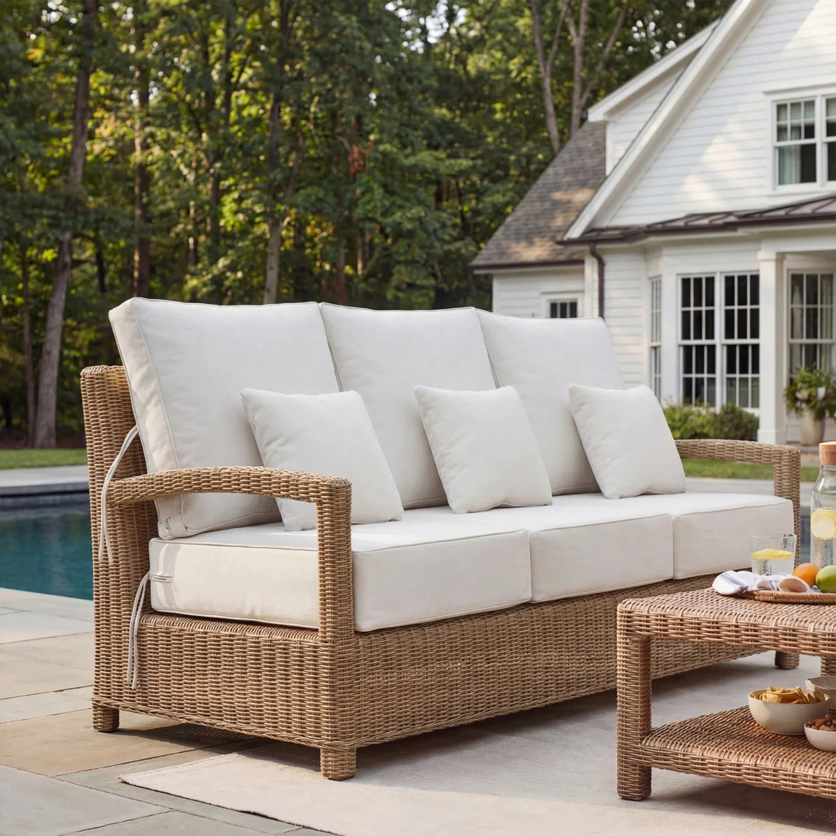 Outdoor Chair Cushions 24 x 24  x 6  Inch, Outdoor Replacement Cushion Set of 3, Back & Seat Pati... | Wayfair North America