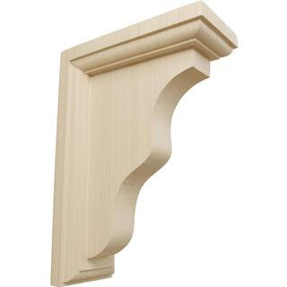 Ekena Millwork 2-1/4 in. x 5 in. x 7 in. Rubberwood Hamilton Traditional Bracket BKT02X05X07HARW | The Home Depot
