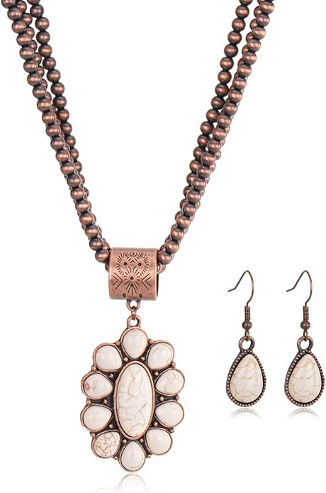 Rustic Couture's Western Jewelry Set for Women Cowgirl Vintage Western Necklace Earring | Amazon (US)