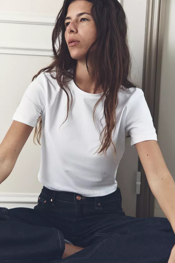 CROPPED STRETCH T-SHIRT | Zara US