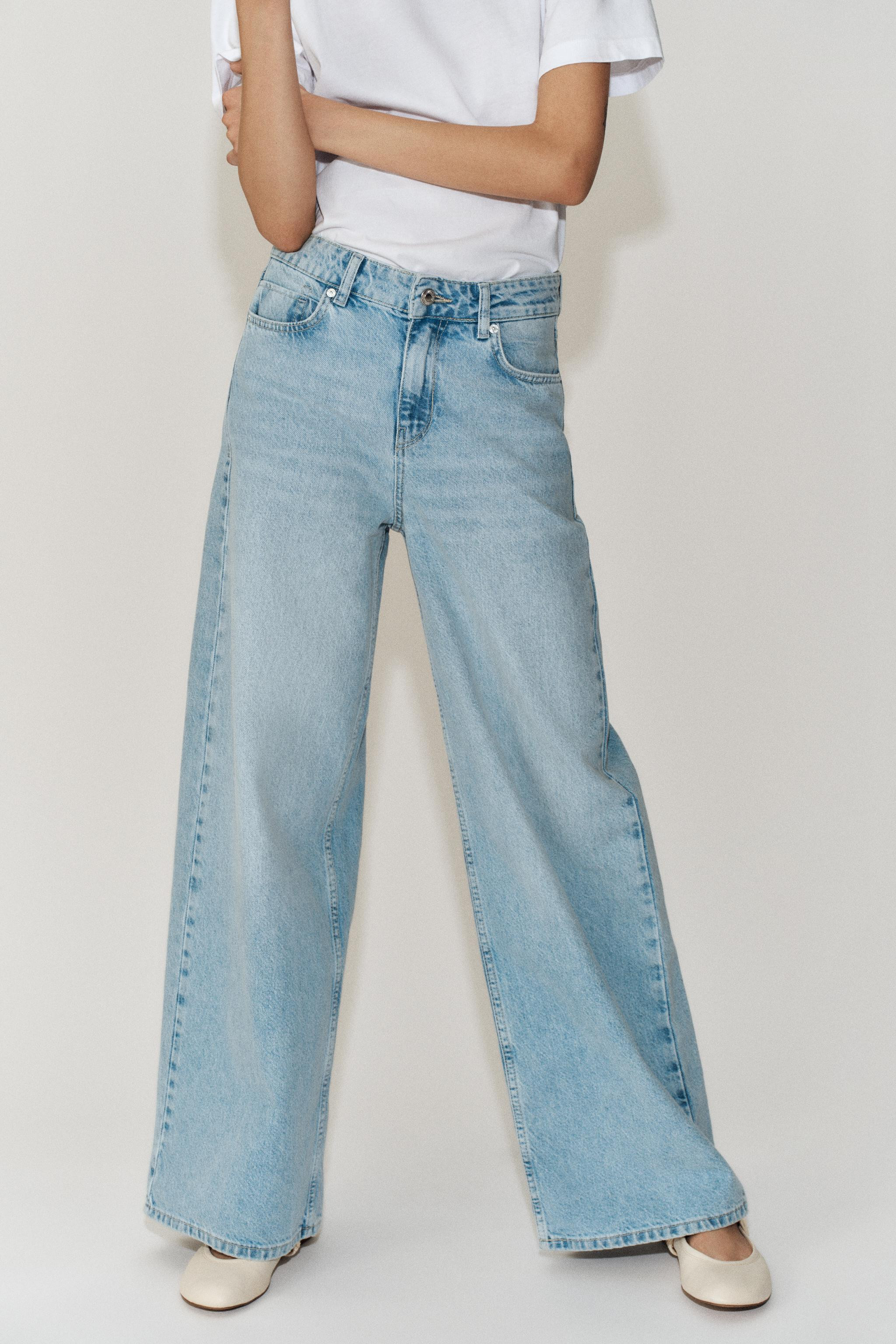 Z1975 WIDE-LEG MID-RISE JEANS | Zara UK
