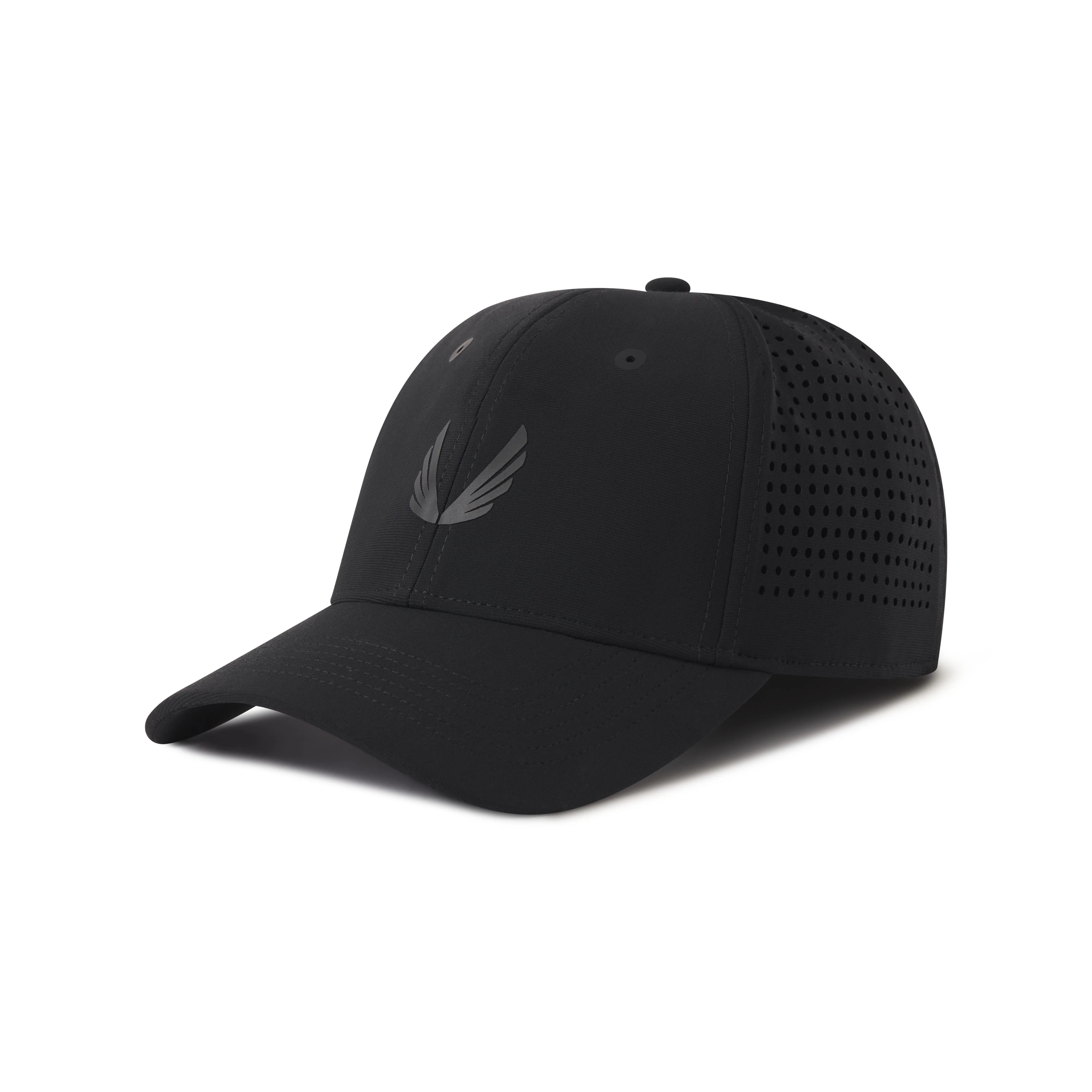 0818. Tetra-Lite® Sport Cap - Black/Black "Wings" | ASRV