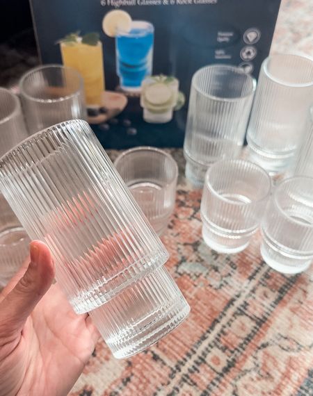 Pretty Amazon glassware! CoMes with 12. 6 large and 6 small. Love the ribbed thick material and great quality!!! Kitchen must have!

#LTKsalealert #LTKstyletip