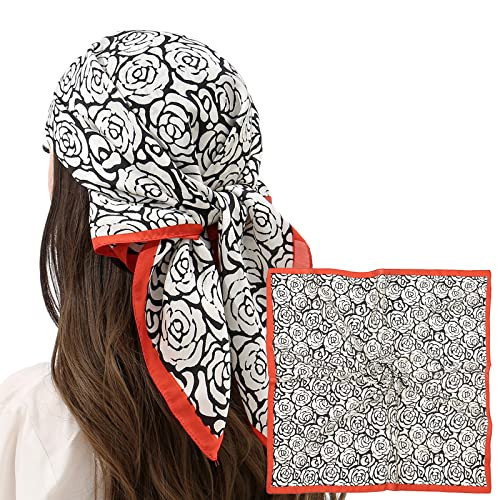 RIIQIICHY Womens Head Hair Scarf Like Satin Silk Scarf Sleeping Hair Wrapping Night 27.5" | Amazon (US)