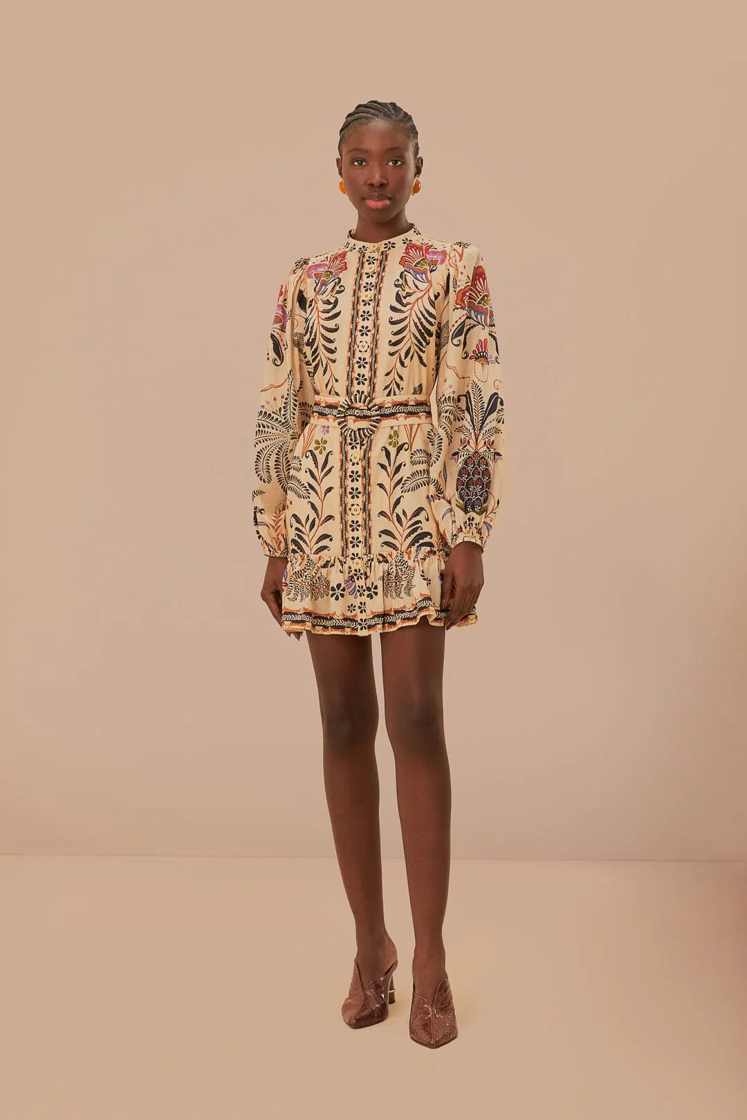 Classic Nature Sand Mini Dress | FarmRio (US)