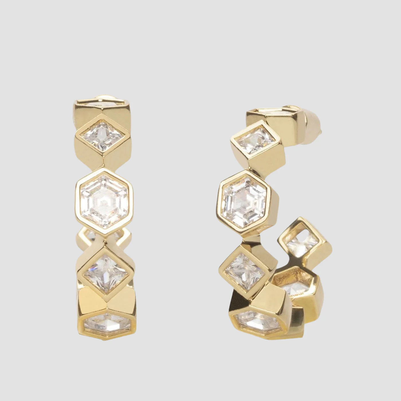 Milou Bezel Hoop Earrings | BONHEUR JEWELRY