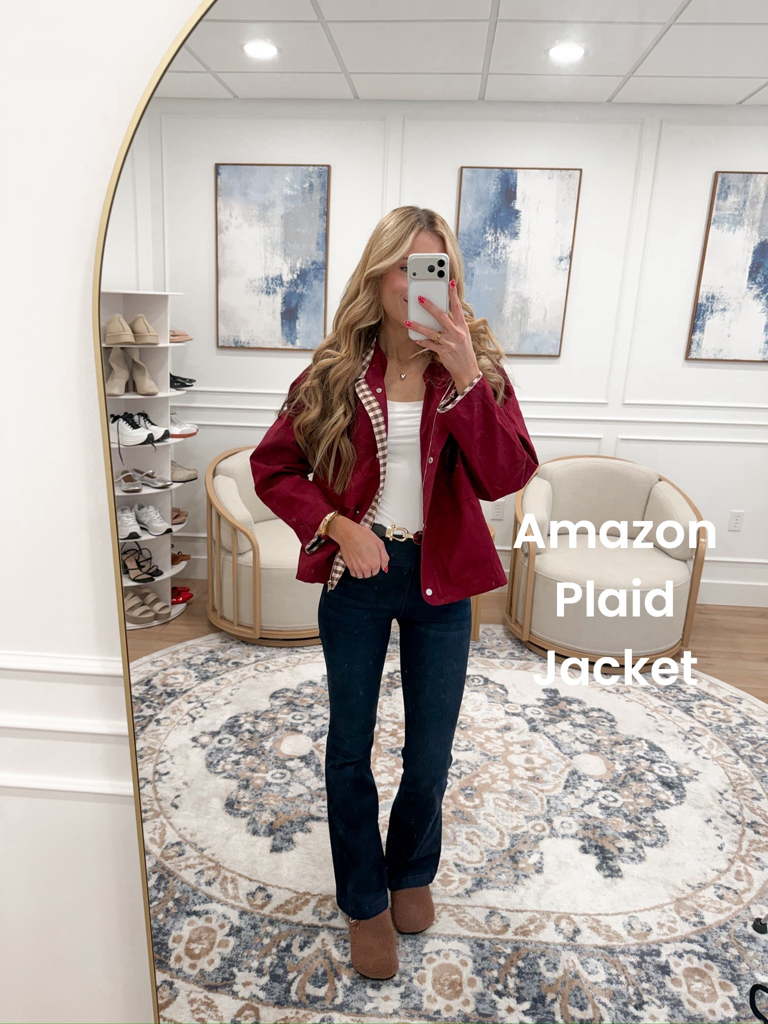 This red jacket is such a fun winter pop — lightweight but warm enough for layering, and I love the gingham detail inside. Paired it with a simple tank and dark denim for an easy everyday look. Wearing a small in the jacket and it fits perfectly!

#LTKTall #LTKSeasonal #LTKFindsUnder50