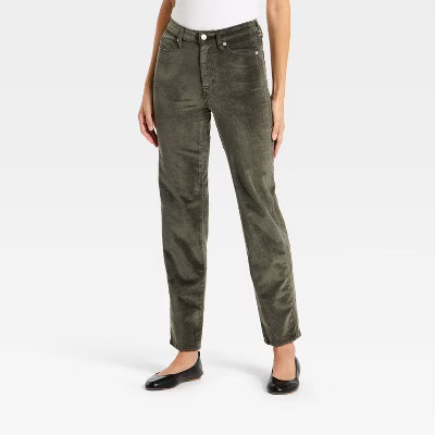 Women's Everyday Highest-Rise Straight Velvet Pants - Universal Thread™ | Target