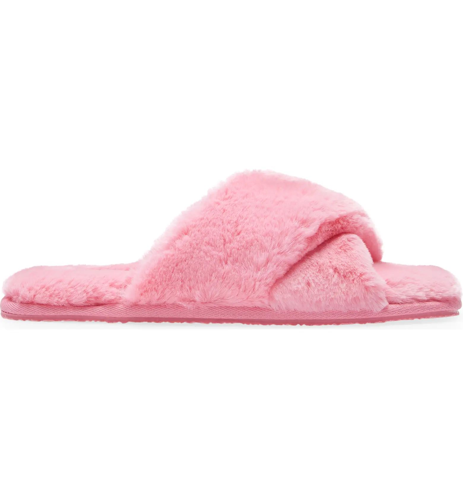 Mae Cross Strap Faux Fur Slipper | Nordstrom