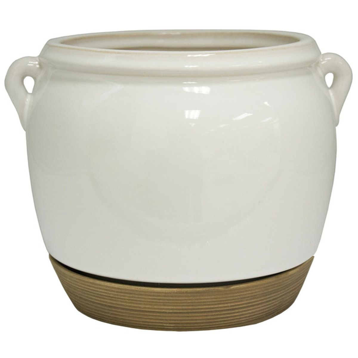 Allen + Roth 7.87" W x 7.28" H White Ceramic Planter | Instacart