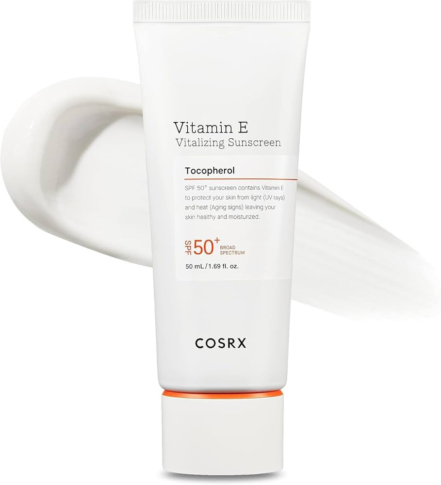 COSRX Vitamin E Vitalizing Face Sunscreen SPF 50, 1.69 fl oz, SPF Moisturizer, Lightweight under ... | Amazon (US)