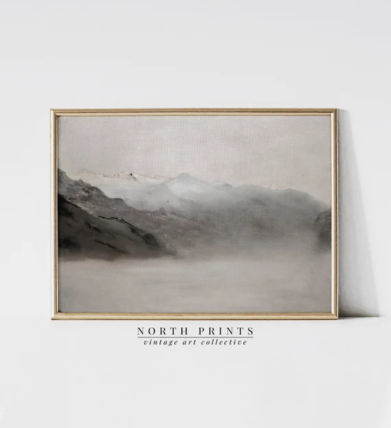 Muted Neutral Mountain Art | Vintage Rustic Alpine Decor PRINTABLE Digital Download | 955 | Etsy (US)