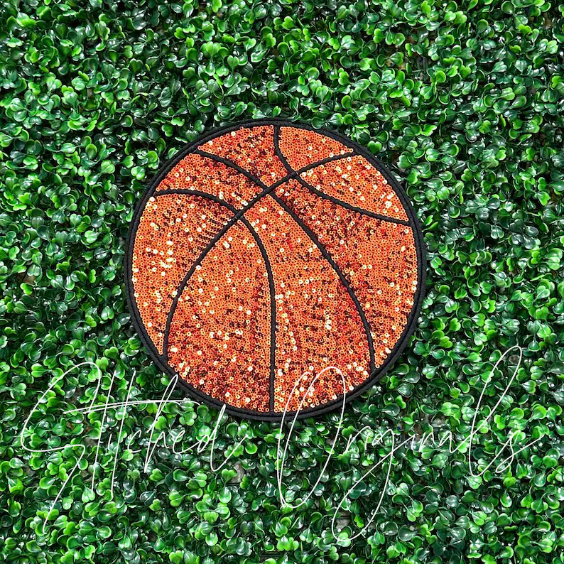 Basketball LARGE Sequin Patch, diy patch, iron on patch, Basketball | Etsy (US)