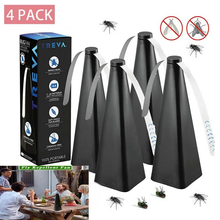 4 Pack Fly Fan for Table, Portable Outdoor Picnic Fan,Batteries Powered Table Fly Fan for Restaur... | Walmart (US)