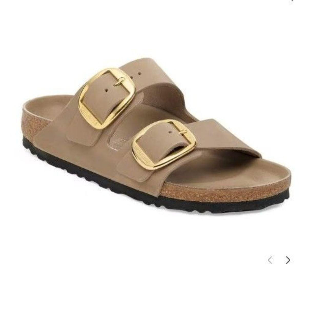 Birkenstock Women's Sandals - Brown/Gold - US 10 | Depop US