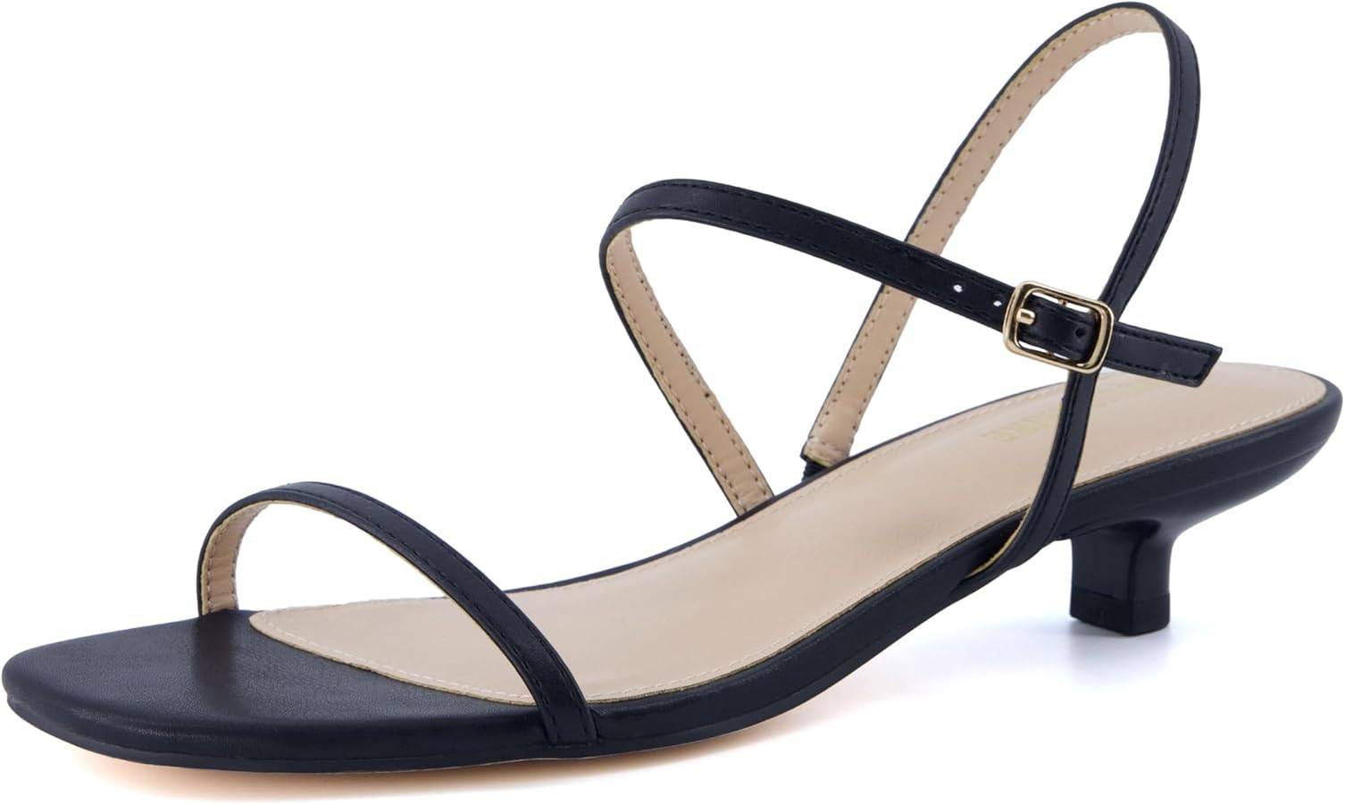 CUSHIONAIRE Soprano Women’s One Band Kitten Heel with Ankle Strap – Minimalist Dress Sandal w... | Amazon (US)