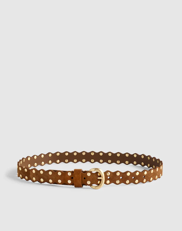 Studded Scalloped Belt in Suede | Madewell