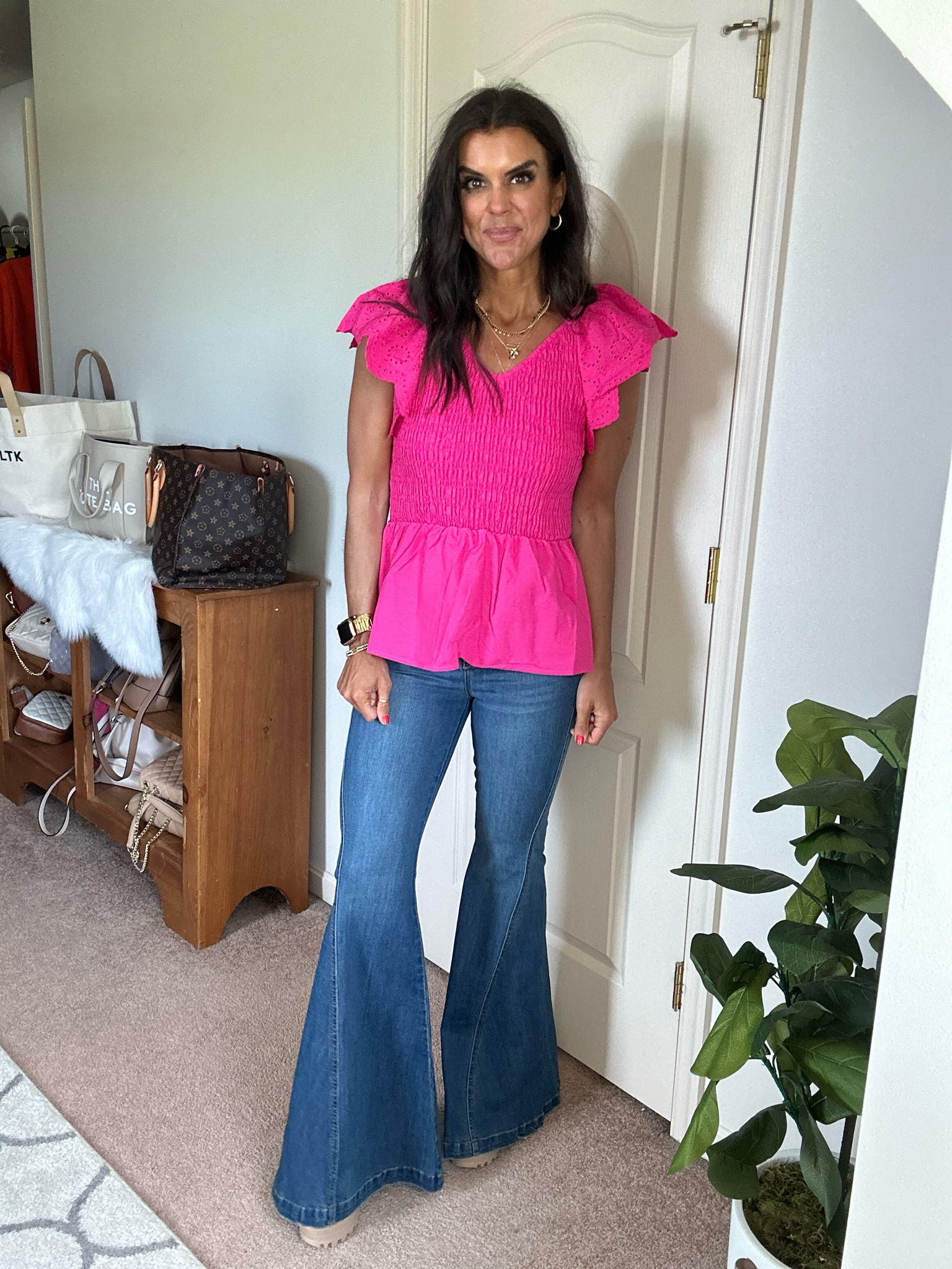 $14 Walmart eyelet top still fully stocked! I’m in size small. 
Walmart jeans size 2 (but sold out)

#LTKSeasonal #LTKFindsUnder100 #LTKxWalmart