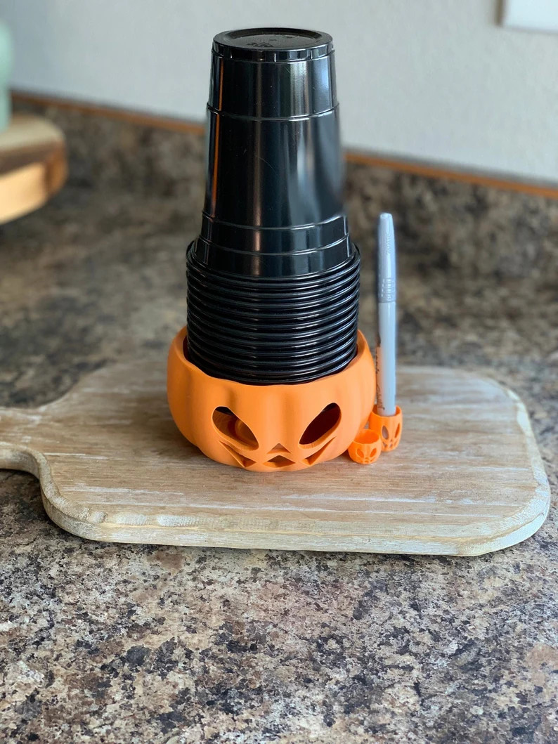 Pumpkin Party Cup Holder, Jack O Lantern Drink Cup Holder, Halloween Disposable Cup Holder, Hallo... | Etsy (Global)
