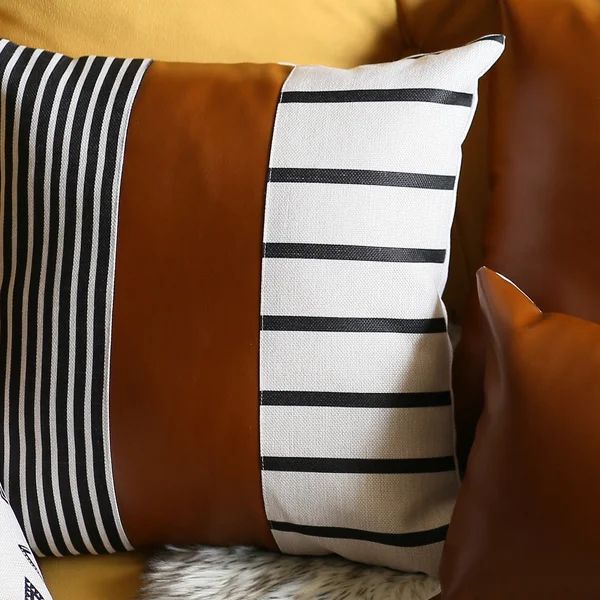 Weldon Faux Leather Square Pillow Cover & Insert | Wayfair North America