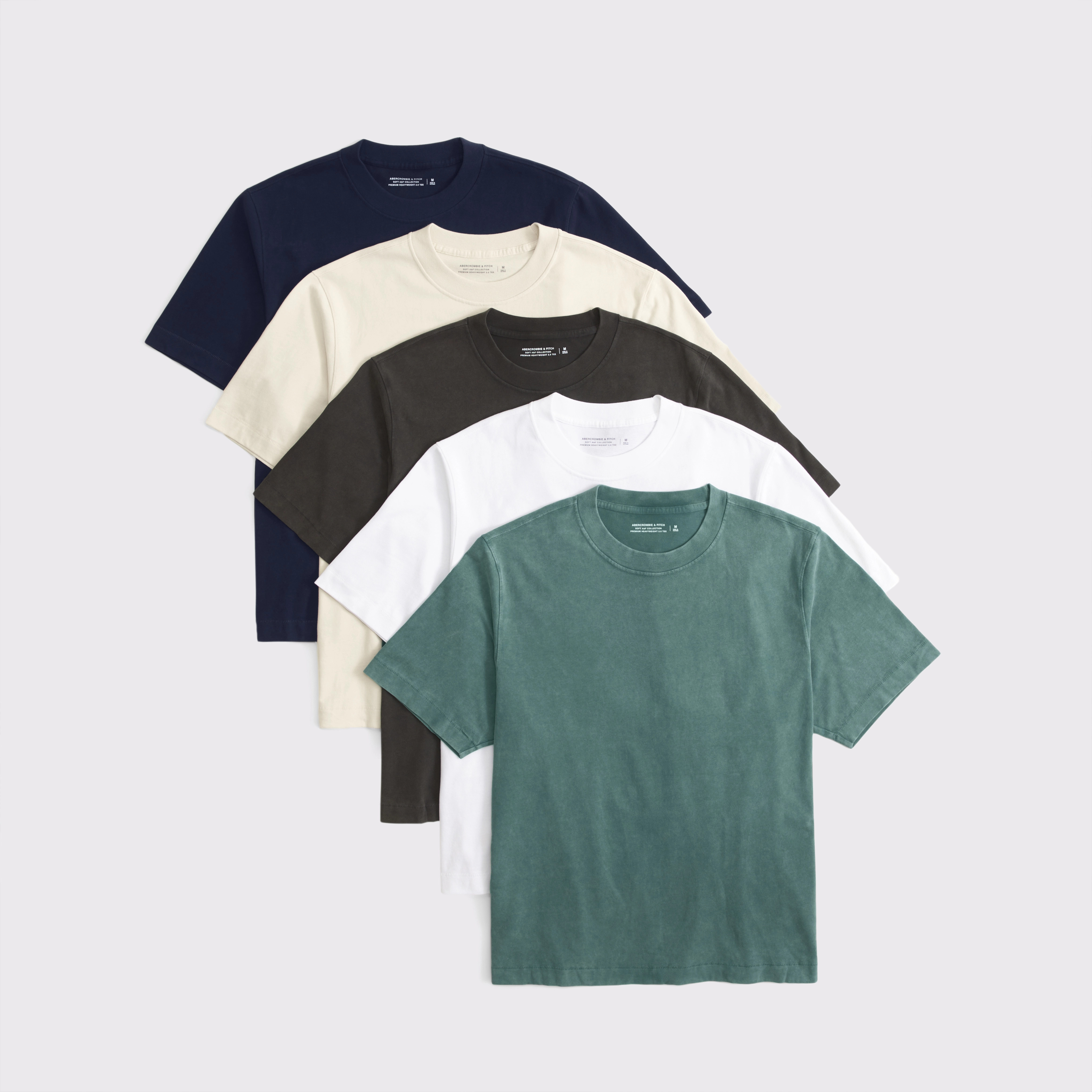 5-Pack Premium Heavyweight 2.0 Tees | Abercrombie & Fitch (US)