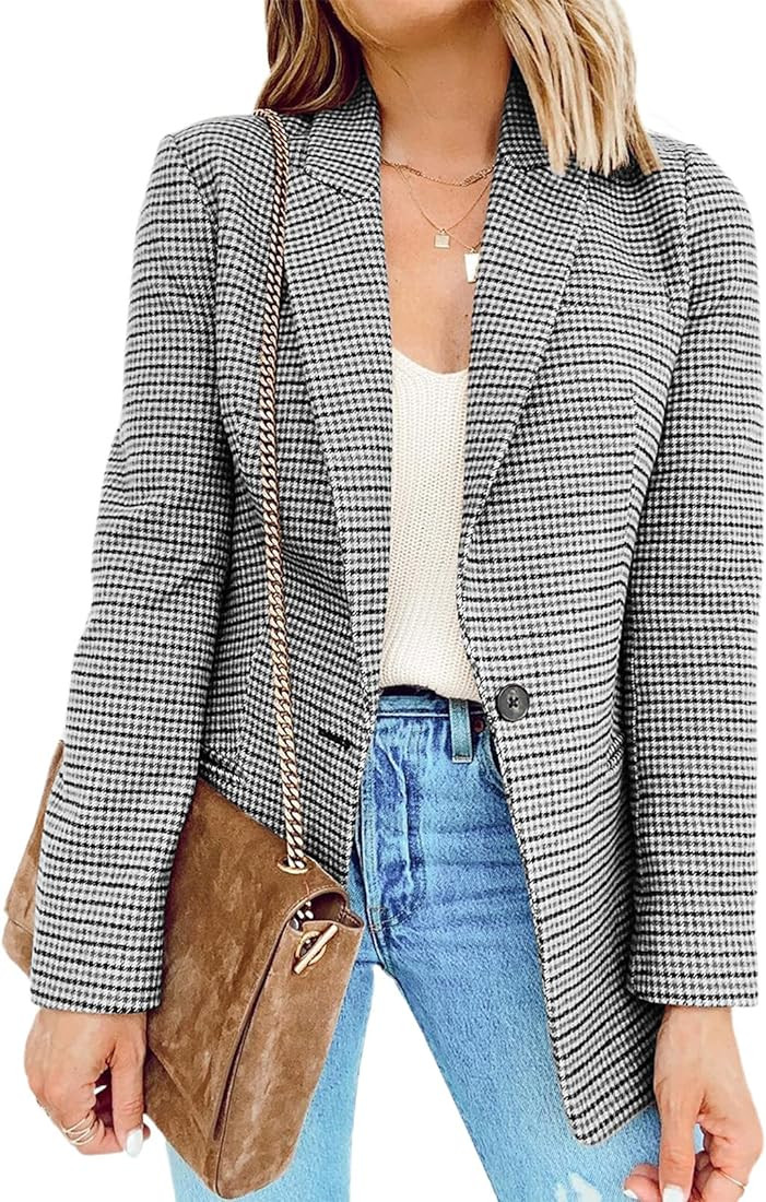 Sidefeel Women 3/4 Sleeve Outwear Work Office Suit Jacket Casual Blazers Coat | Amazon (US)