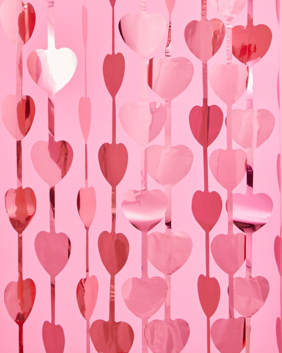 Rose Gold Heart Foil Curtain 2 Pcs 3x7 Ft Photobooth Bachelorette Backdrop, Birthday Decor, Valen... | Etsy (US)