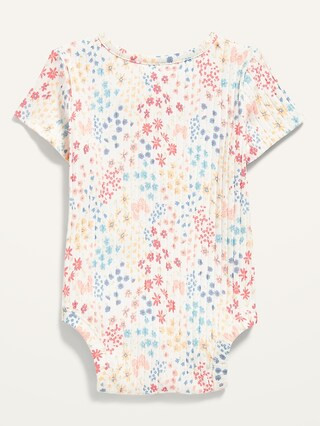 Unisex Short-Sleeve Rib-Knit Henley Bodysuit for Baby | Old Navy (US)