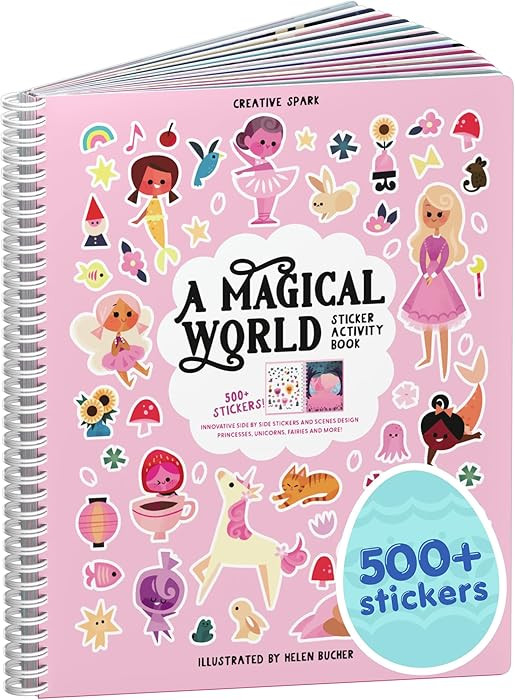 A Magical World 500+ Sticker Book for Girls by Cupkin Toddler Airplane Activity Coloring + Sticke... | Amazon (US)