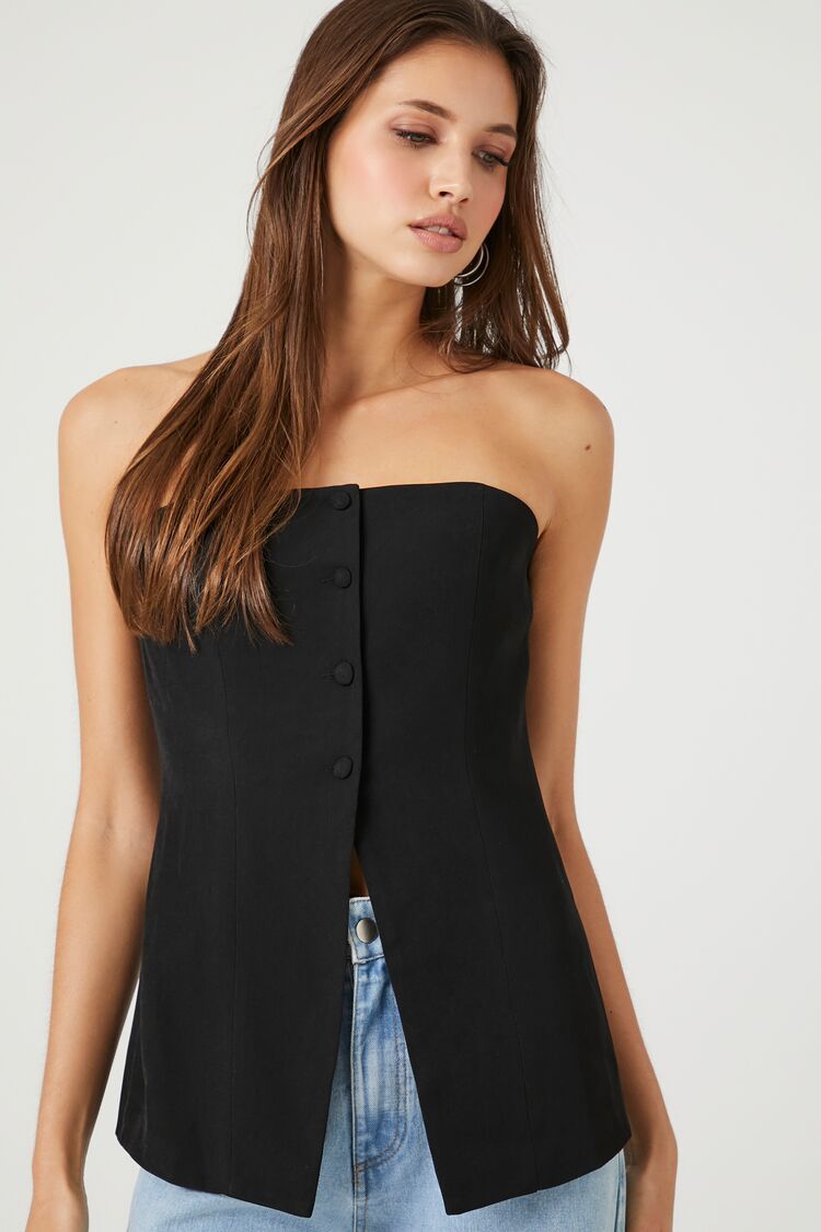 Strapless Button-Front Top | Forever 21 | Forever 21 (US)